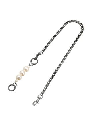 Luinabio 4 Pcs Purse Chain Strap Extender 7.9 Inch Purse Chain and 8 Pcs  Studs Rivets D Ring, Flat Purse Strap Extender with Post
