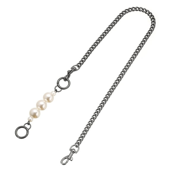Uxcell 75cm/29.5" Pearl Purse Chain Strap Handbag Replacement Straps Extender, Dark Gray
