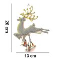 thumbnail image 3 of Adornos colgantes navideños Diseño de campana de reno y ciervo hueco Decoración para árbol de Navidad 3 piezas Bd, 3 of 3