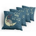 thumbnail image 5 of Ambesonne I Love You Throw Pillow Cover 4 Pack, Sleepy Cat Hearts, 16", Pale Yellow Warm Taupe, 5 of 7