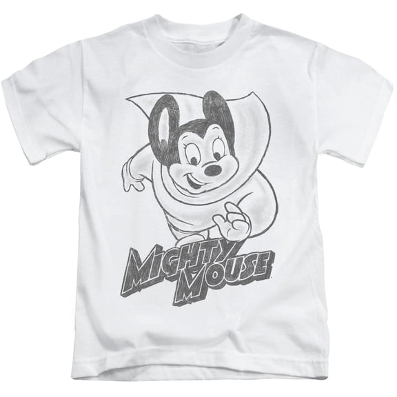 Mighty Mouse Mighty Sketch Youth 18/1 T-Shirt White