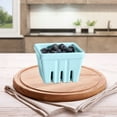 thumbnail image 2 of Nmdmisc Berry Basket,Square Kitchen Fruit Bowl With Holes,4.13" Colander Cute Bowl for Strawberry Berries Grape Cherry Veggies, Blue, 2 of 6