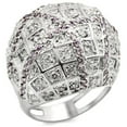 thumbnail image 1 of Alamode LOA945-5 Women Rhodium Brass Ring with AAA Grade CZ in Fuchsia - Size 5, 1 of 1