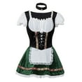 thumbnail image 3 of SWSMCLT Women's Oktoberfest Dirndl Dress Outfit Fitted String Basic Soft Bavarian Beer Green 10, 3 of 5