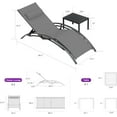 thumbnail image 4 of PURPLE LEAF Patio Chaise Lounge Set of 3 Outdoor Lounge Chair Beach Pool Sunbathing Lawn Lounger Recliner Chiar Outside Tanning Chairs with Arm for All Weather, Side Table Included, Black, 4 of 10