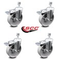 thumbnail image 2 of Semi Steel Swvl TS Caster w/RB Set 4 w/5" Wheel&1/2" Stem-4 Swvl w/TTL BRK, 2 of 2
