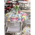 thumbnail image 4 of Outdoor Tablecloth with Umbrella Hole and Zipper, Easter Gnomes Round Table Cloth 54 Inch Waterproof Tablecloth, Spring Floral Eggs Flowers Butterflies Gray Plaid Picnic Table Cover for Patio Camping, 4 of 7