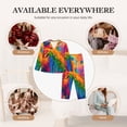 thumbnail image 7 of Wukai Colorful Parrot Jungle Dream A Print Women's Pajama Set,PJ Set,Lounge Sets For Women Soft Long Sleeve Sleepwear Comfort and Style-, 7 of 7