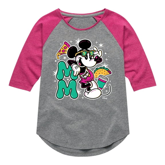 Disney - Mickey Mouse Sunglasses - Toddler & Youth Girls Raglan Graphic T-Shirt