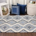 thumbnail image 2 of Superior Evren Hand-Tufted Cotton/Wool Textured Geometric Stone Blue/Midnight Blue Farmhouse Area Rug, 2' x 4', 2 of 6