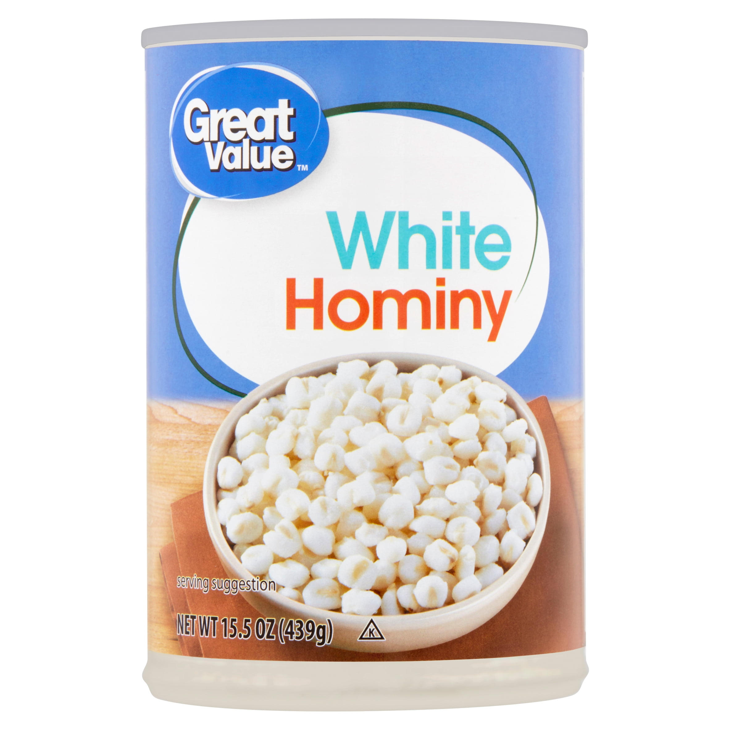 Great Value Canned White Hominy Can, 15.5 oz