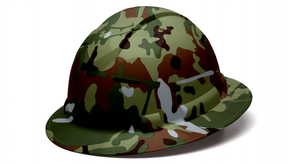 camo hard hat full brim