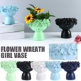 thumbnail image 5 of Wovilon Garland Flower Wreath Girl Vase Crown Storage Box Doll Head Planter Nursery Decor, 5 of 5