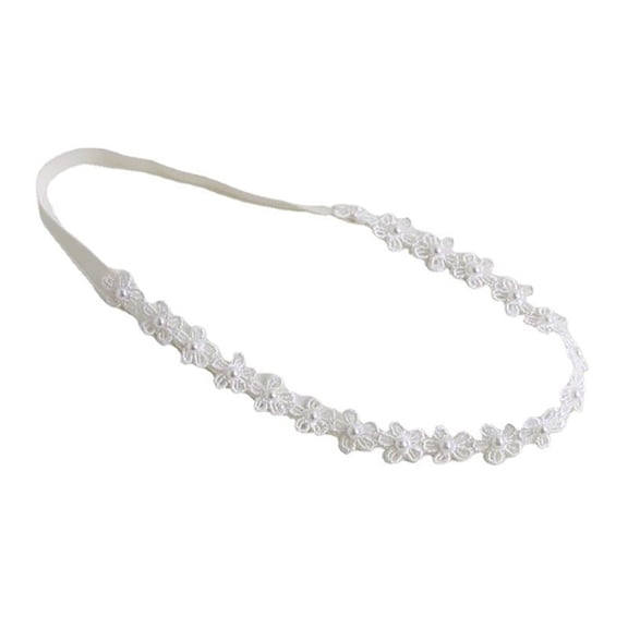 HNMKIU Korean Baby Girl First Birthday Hair Bands with Pearls for Fairy Style Accessories White,6Months -1Years