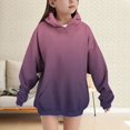 thumbnail image 2 of YunPes Trendy Oversized Hoodies for Girls Gradient Long Sleeve Hooded Sweatshirts with Pockets Teen Daily Athletic Pullover, 2 of 8