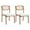 White - Sherpa - Natural Wood, variant on Dayalane Farmhouse Rattan Dining Chairs Set of 2, Mid Century Modern Dining Side Chairs, Linen Upholstered French Country Kitchen Chairs with Hardwood Frame for Dining Room Kitchen, Beige