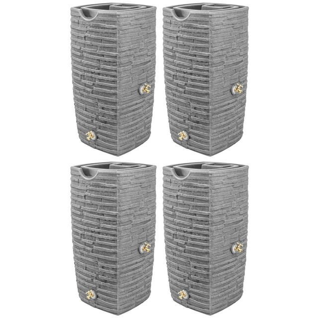 Good Ideas Impressions Riverwalk 50 Gal Rain Saver, Dark Granite (4 Pack)