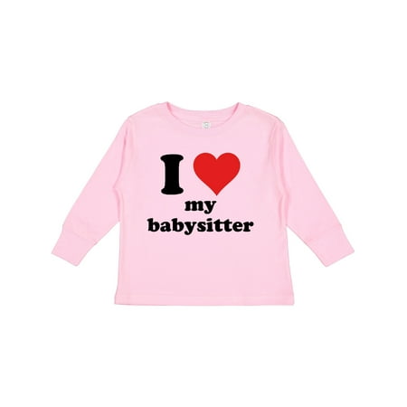 

Inktastic I Heart My Babysitter Gift Toddler Boy or Toddler Girl Long Sleeve T-Shirt