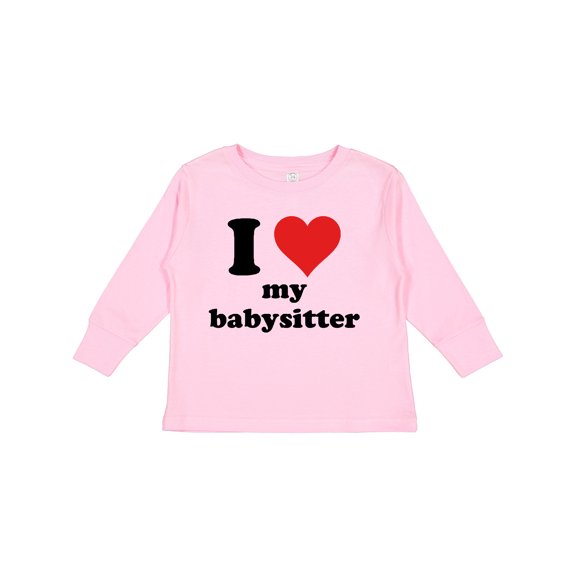 Inktastic I Heart My Babysitter Boys or Girls Long Sleeve Toddler T-Shirt