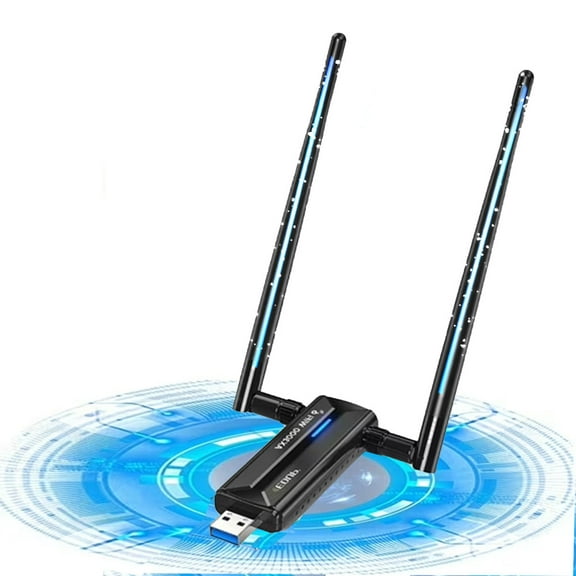 LC-dolida USB WiFi 6E Adapter, 3000Mbps Tri-band 2.4G/5G/6G Wireless Network Card, Dual Antennas for Windows 10/11 Desktops and Laptops, Black