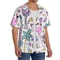 thumbnail image 2 of Fuzoiu Summer with Flamingo Print Men's Casual Short,Men's Short Sleeve Shirt,Mens Casual Button Down Shirts,Cuban Collar Summer Shirt for Beach, Vacation, and Outdoor Activities-3X-Large, 2 of 5
