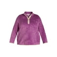 thumbnail image 4 of Terra & Sky Women's Plus Size Quarter Snap Fleece Shacket, Sizes 0X-5X, 4 of 5