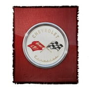 Chevrolet Blanket, 50'x60' Corvette Emblem Fleck Woven Tapestry Cotton Blend Fringed Throw