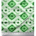thumbnail image 1 of Soimoi Green Cotton Duck Fabric Diamond Tie-Dye Printed Fabric 1 Yard 44 Inch Wide, 1 of 3