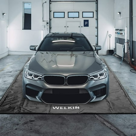 WELKIN Containment Mat (7 9  x 16 ) Non-Slip Garage Floor Mat - Heavy Duty Waterproof Protection from Snow  Rain and Mud for Cars