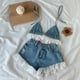 thumbnail image 2 of Jumpingount Conjunto de ropa para niñas, elegante, informal, Adorable, reemplazo, transpirable, de moda, de encaje, para estudiante y adolescente, conjuntos de ropa 110cm, 2 of 6