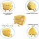 thumbnail image 3 of Cheese Stuffed Toys - Food Bread Plush Pillow - Room Decor Holiday Birthday for Kids Boys Girls (30cm), 3 of 5
