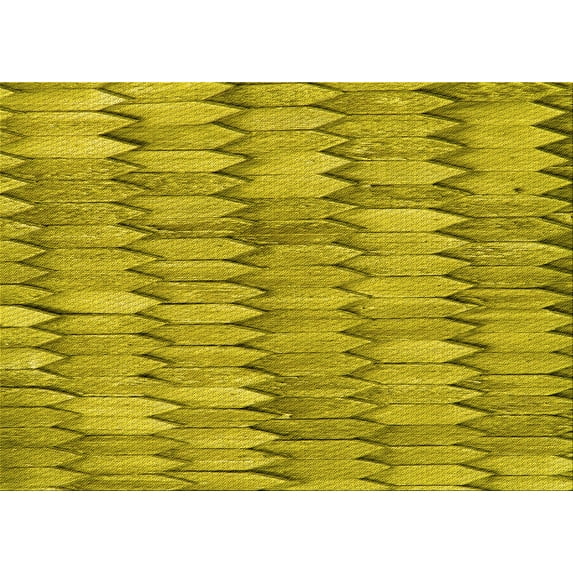 Ahgly Company Machine Washable Indoor Rectangle Transitional Dark Yellow Green Area Rugs, 3' x 5'