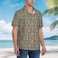 thumbnail image 5 of Xmas Foxes Hawaiian Shirts For Men, Summer Short-Sleeve Relaxed-Fit Button-Down Shirts 3x-Large, 5 of 9