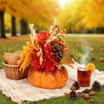 thumbnail image 4 of WHEANG Halloween Pumpkin Artificial Flower Arrangement Realistic Fall Centerpiece (Set Of 3), 4 of 5