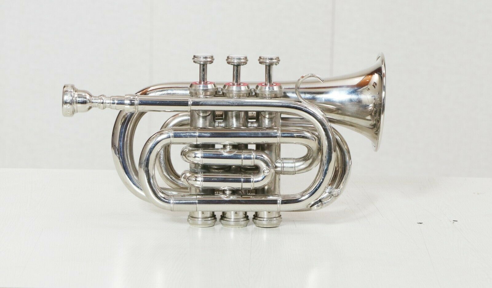 GREAT SAI MUSICAL POCKET TRUMPET Bb PITCH NICKEL PLATED WITH FREE HARD CASE + MP