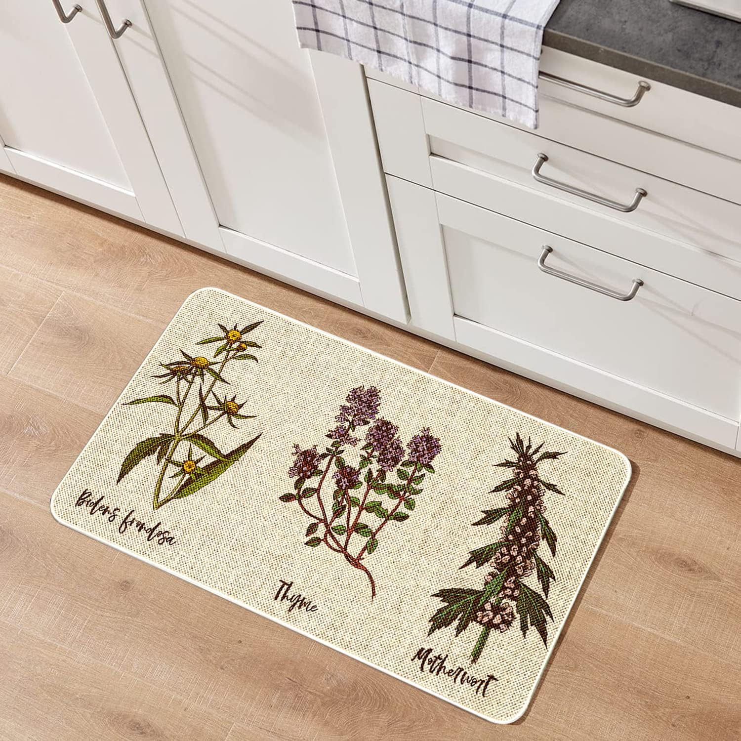 Hero image 0 of Flower Decorative Door Mat,Farmhouse Kitchen Mats Burlap Welcome Floor Slippioneer Woman Kitchen Accessories Switch Mat for Outdoor 17 x 30 in, 0 of 6     UCUVADXZ Flower Decorative D
