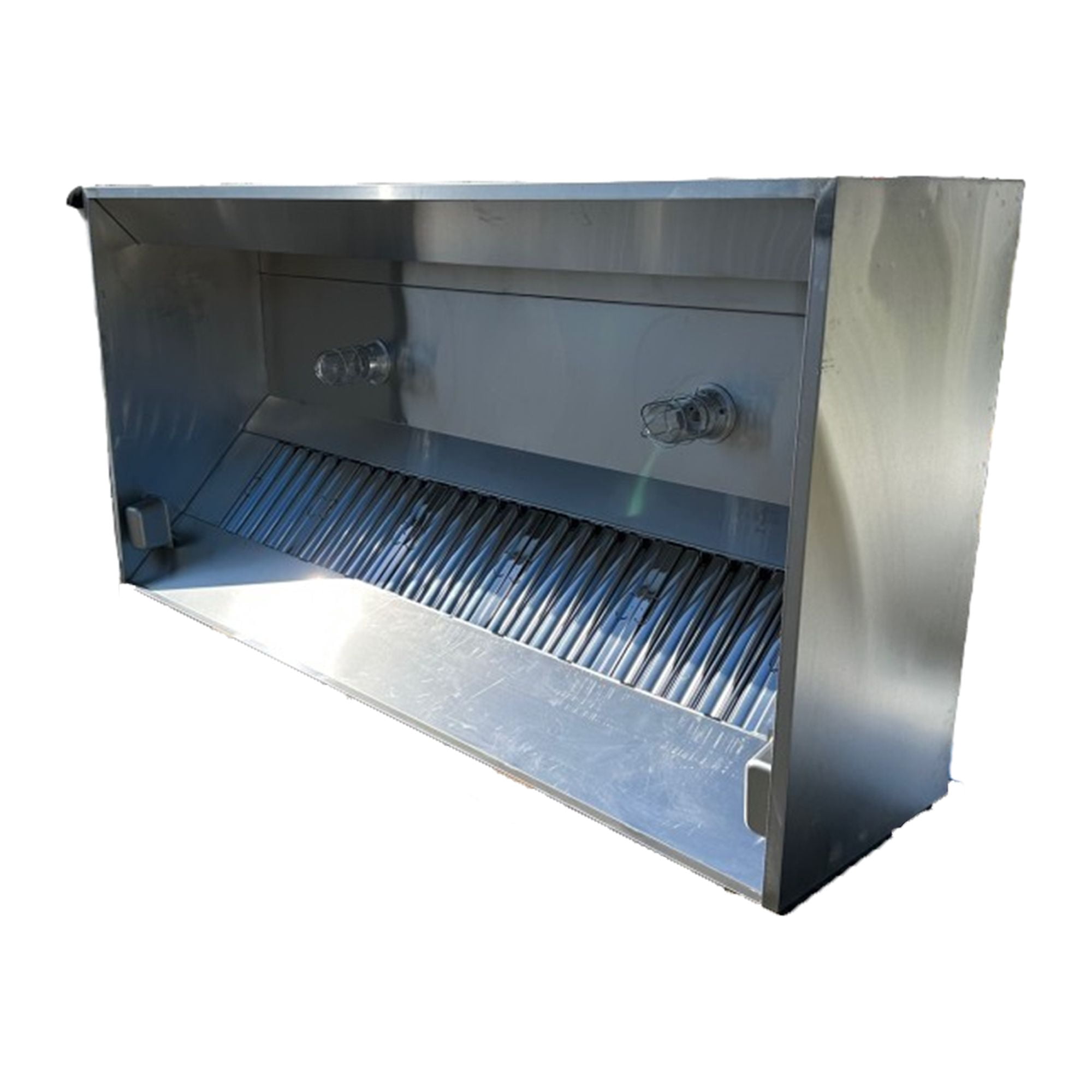 8 Ft Restaurant Hood and Exhaust Fan, Stainless steel Range Hood, Commercial Range Hood, 96x47x25 in.