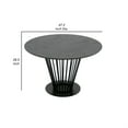 thumbnail image 3 of 47 Inch Dining Table- Round Top- Modern Black Iron Metal Pedestal Base, 3 of 6