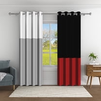 Aofoto 2 Panels Grey White Red Blackout Curtains, Thermal Insulated Soundproof Grommet Window Drapes for Bedroom Living Room, 42" W x 63" L