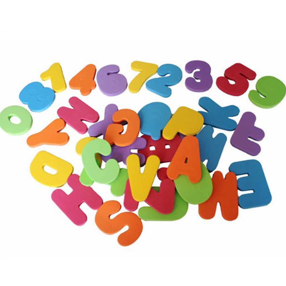 Visland 36Pcs/Set Alphabet Letter Arbic Numrals Bath Foam Puzzle  Educational Kids Toy