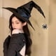 thumbnail image 2 of Sombrero de bruja fruncido grande para mujer, sombrero de bruja en ángulo, sombrero de mago, accesorio de disfraz Popular, 2 of 4