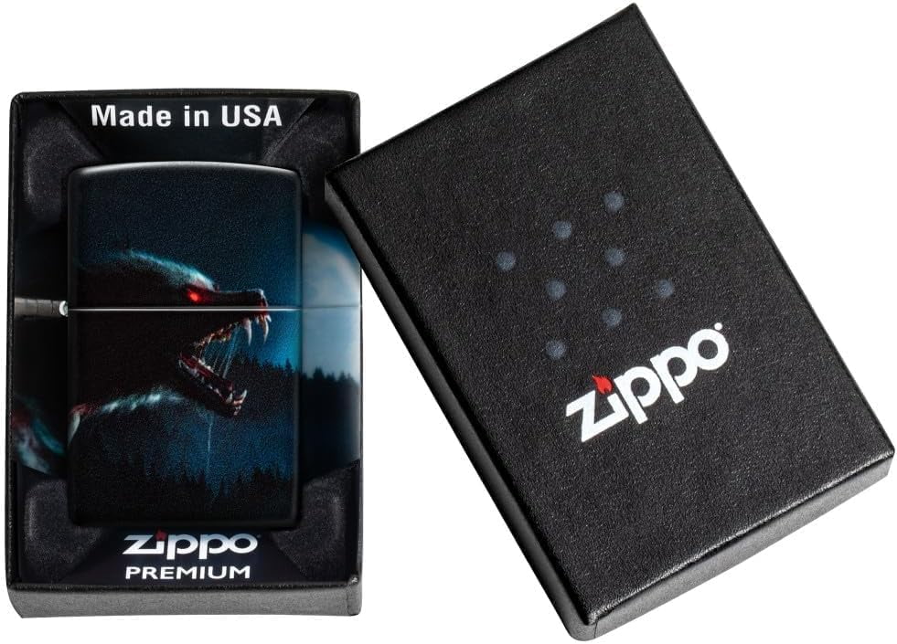 Zippo Lighter - Custom Message Engrave on Backside Horror Wolf - 540 Color 48923