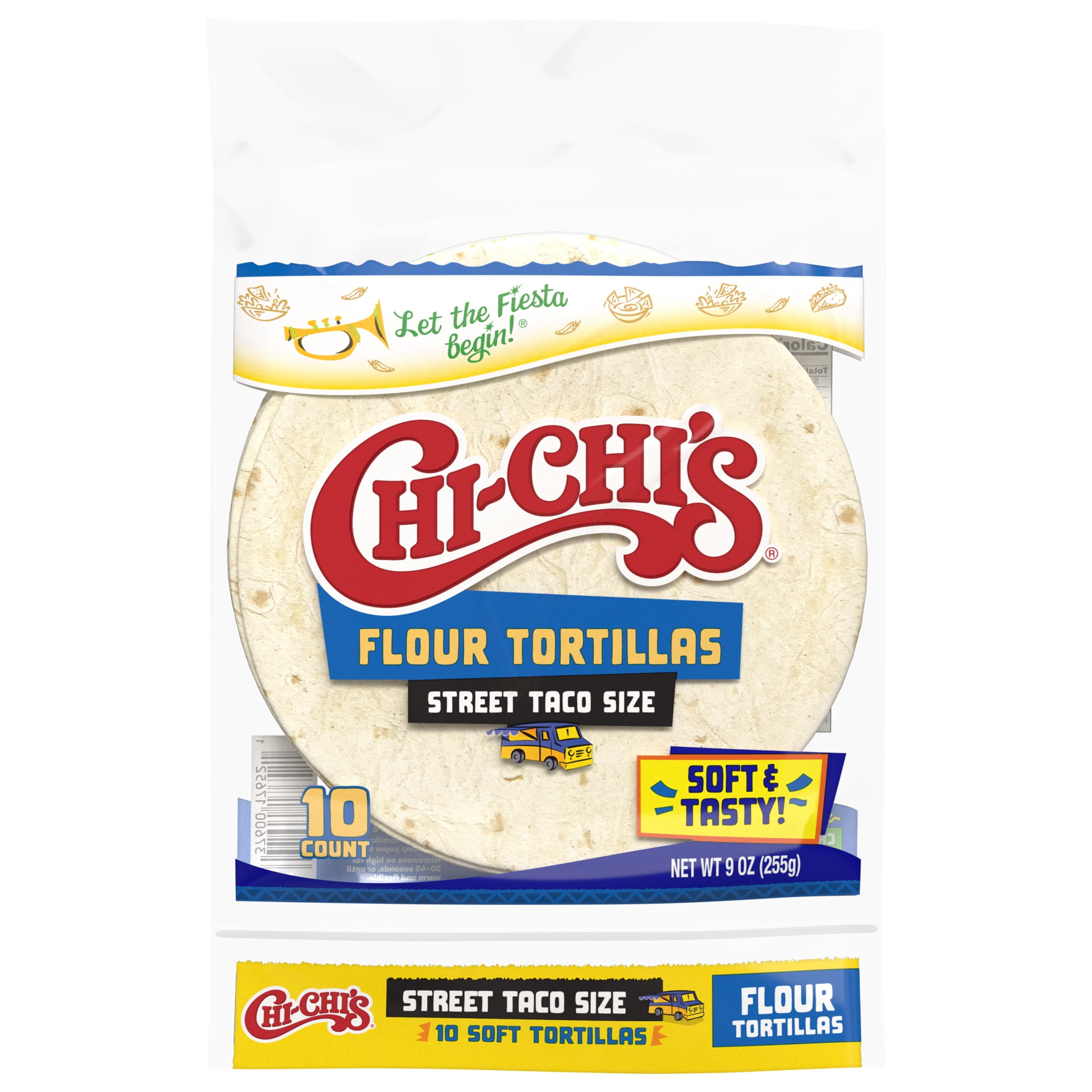 (6 pack) CHI-CHI'S Flour Tortillas Street Taco Size, Shelf Stable, 9oz  Resealable Plastic Package, (10 Tortillas)