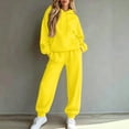 thumbnail image 2 of Trgacdwlo Fleece Lined Womens Sweatsuits 2 Piece Set Tracksuit Fuzzy Hoodie Jogger Pants Set Fall Winter Warm Plush Womens Matching Sweat Set Yellow XXL, 2 of 6