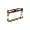 thumbnail image 2 of Safdie & Co. Table Console 47.25L Bois Brun Récupéré 2 Étagéres Ouvertes Métal Noir, 2 of 4