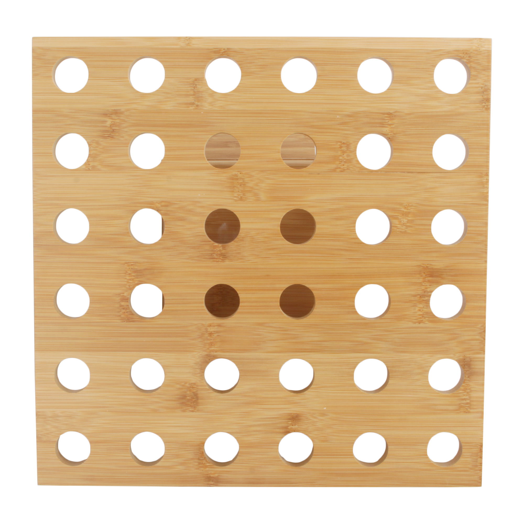 BambooMN 13" x 13" Natural Bamboo Square Food Cone Display Tamaki Stand, With Wood Cones and Skewer Picks, 1 Set