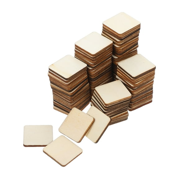 unbranded 200 Pcs Small Wooden Squares Squares Square Tiles 200pcs