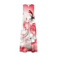 thumbnail image 5 of SMihono Robe Maxi Bohème d'Été pour Femmes Grande Taille Mode d'Été Imprimée Col en V Sans Manches Robe à Enfiler avec Poches Robe de Plage, 5 of 5