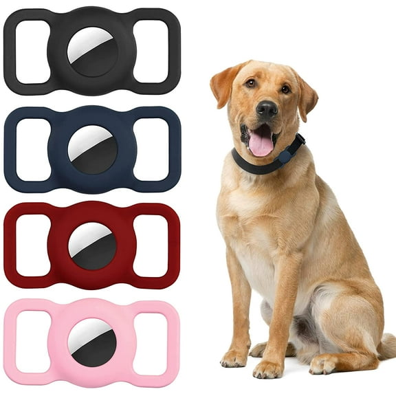 Case Compatible for Air Tag Airtag Dog Collar GPS Tracking Dog Cat Pet Loop Airtags Accessories Dog Cat Pet Collar Holder and Backpack, 4 Pack Pet Tracker Holder for AirTag