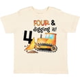 thumbnail image 3 of Inktastic Four and Digging It Bulldozer 4th Birthday Boys or Girls Toddler T-Shirt, 3 of 5